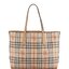 BURBERRY Leather Haymarket Check Medium Reversible Tote Bag กระเป๋าสะพายไหล่ทรงช้อปปิ้ง ทรงคลาสสิค ฮิตตลอดกาล
