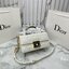 8" DIOR Mini Dior Ange Bag / Dior Clutch Bag Macrocannage CD clasp with white resin pearl กระเป๋าถือพร้อมสายสะพาย ประดับตัวล็อคมุก สวยงามเหนือกาลเวลา เกรดออริ 1:1