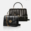 OUTLET 】Tory Burch Kira Top Handle Satchel มี2ขนาด Small/Medium กระเป๋าทรงใหม่ล่าสุดจากรุ่นคิร่า (Kira) มาในเทคนิคตัดเย็บควิลท์แนวขนาน ใช้วัสดุหนังเงานุ่ม สะท้อนแรงบันดาลใจแบบนิวยอร์กจากเบาะหนังในรถคลาสสิค Hardwareสีทองสวยหรู และจุดเด่นอีกรุ่นคิร่าคือความ