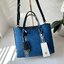 TORY BURCH PERRY DENIM TRIPLE-COMPARTMENT SMALL TOTE BAG กระเป๋าคล้องแขนและสะพายไหล่ทรงโท้ท คอลเลคชั่นใหม่ล่าสุด สวยหรู ลุคคุณนาย