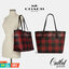 COACH CITY TOTE WITH BUFFALO PLAID PRINT (COACH C7271)