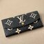 ORI หนังแท้ | LV Emilie Wallet Bicolor Monogram Empreinte Leather / LV Long Wallet กระเป๋าสตางค์ใบยาวสไตล์ซองจดหมายที่มีฝาปิดแบบพับได้ ปิดด้วยกระดุมแป๊ก