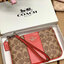 ของแท้ COACH SMALL WRISTLET IN COLORBLOCK SIGNATURE ((32445)) ✔️กระเป๋าคล้องมือ วัสดหนัง pvc อย่างดี ลายซิกเนเจอร์
