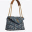 VIP 】YSL SAINT LAURENT Loulou Danim Shoulder Bagblue bag กระเป๋าสะพายผ้ายีนส์เดนิมควิลท์ อะไหล่ทอง สีตัดกันสวยมากค่ะ