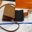 VIP GIFT 】หนังแท้ LOUIS VUITTON DAUPHINE MINI LEATHER HANDBAG - BROWN 20cm