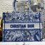 DIOR Book Tote Fluorescent Blue Toile de Jouy Reverse Embroidery เกรดออริจินอล ภาพสินค้าถ่ายจากงานขายจริงใช้งานต่างประเทศได้