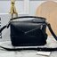 ORI หนังแท้ | Loewe Small Puzzle Biker bag in shiny Leather 24cm กระเป๋าสะพายทรงกล่องพัซเซิล รุ่นใหม่ล่าสุด คล้ายเข็มขัดด้านหน้าสวยเท่โดดเด่นสไตส์ไบเกอร์ ด้วยเส้นสายเรขาคณิตอันโดดเด่นและรูปทรงลูกบาศก์