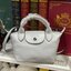 ของแท้ 100% Longchamp LE PLIAGE CUIR TOP HANDLE BAG Color: Black,Orange,Sienna, Navy,Nordic,Grey,Lichen