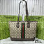 ORI หนังแท้ | Gucci Ophidia medium tote bag GG Monogram Double G / Gucci Tote Bag กระเป๋าสะพายทรงโท้ทใบใหญ่ ภายในโล่งกว้างจุของได้เยอะ