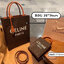 หนังแท้ CELINE SMALL CABAS VERTICAL IN TRIOMPHE CANVAS AND CALFSKIN / CELINE TOTE พร้อมส่งที่ไทย กระเป๋าโท้ททรงตั้ง CABAS TRIOMPHE งานหนังแท้ CALFSKIN ทั้งใบ พร้อมหูหิ้วสองข้างและสายสะพายหนังแบบถอดได้ ภาพสินค้าถ่ายจากงานขายจริง ใช้งานต่างประเทศได้