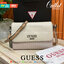 ของแท้ 💯% 】Guess Brit Crossbody Bag in Charcoal Signature Faux Leather and G Monogram Print with Black Leather Flap - Women's Sling Bag กระเป๋าสะพาย Crossbody ทรงเหลี่ยม รุ่นยอดนิยมอีกรุ่นหนึ่งของ Guess ตัวหนังคือดีงามทรงสวย หนังนิ่มน่าใช้มาก