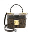 หนังแท้ Fendi Brown Zucca Vanity Bag