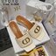 Christian Dior Shoes รองเท้างานสวมคาดเขือกถัก ว่างอะไหล่ CD ส้นแก้ว ใส ใส่สบาย