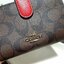 ของแท้ COACH F23553 MEDIUM CORNER ZIP WALLET IN SIGNATURE CANVAS กระเป๋าสตางค์ใบกลาง ขนาดกำลังเหมาะมือ