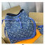 Louis Vuitton Blue Monogram / LV Denim Bucket Bag กระเป๋าทรงบัคเก็ต แบบมีหูรูดทำมาจากหนังแคนวาสโมโนแกรม ที่มีขอบหนังตัดกัน ที่จับหนังที่พกพาสะดวก พร้อมสายสะพาย 2 เส้น สายสปอร์ต และสายหนัง พร้อมส่งที่ไทย