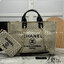 ORI หนังแท้ | Chanel Deauville Tote Bag กระเป๋าสะพายทรงโท้ทช้อปปิ้ง ใบใหญ่ ภายในโล่งกว้าง จุของได้เยอะ