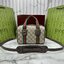 ORI หนังแท้ | GUCCI Mini GG handbag Soft Supreme 20cm / GUCCI Keepall Bag กระเป๋าสะพายทรงหมอนใบเล็ก สไตล์นี้ตีความรูปทรงกระเป๋าบอสตันโฉมใหม่ด้วยรายละเอียดผ้าแคนวาสแถบ Web