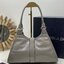 TOP ORI หนังแท้ | เกรดดีสุด PRADA Medium leather tote bag / pradahobo กระเป๋าสะพายทรงโฮโบ คลาสสิคหนังเงาสวยหรูดูแพง ใบใหญ่กำลังดี ดีไซน์ใหม่ล่าสุด ภายในโล่งกว้าง จุของได้สบายๆ