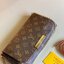 VIP 】หนังแท้ LOUIS VUITTON Monogram Favorite PM Multicolor Damier Ebene Canvas Cross Body Bag