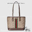 ORI หนังแท้ | Gucci Ophidia medium tote bag GG Monogram Double G / Gucci Tote Bag กระเป๋าสะพายทรงโท้ทใบใหญ่ ภายในโล่งกว้างจุของได้เยอะ