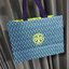 ของแท้ 💯% 】Tory Burch Monogram Jacquard Mini Bucket Bag กระเป๋าถือหรือสะพายไหล่ วัสดุผ้า Canvas โลโก้ Jacquard ทรงถัง ตั้งอยู่ทรง กระเป๋าปักลายแบรนด์ สวยหรู