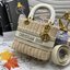 Medium Lady Dior Bag Natural Wicker and Dior Oblique Jacquard [Blue/Latte] เสน่ห์ที่สง่างาม พร้อมส่งที่ไทย ภาพสินค้าถ่ายจากงานขายจริง ใช้งานต่างประเทศได้ค่ะ