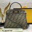 Fendi peekaboo 25cm เกรดออริจินอล กระเป๋าเฟนดิ คลาสสิกตามแบบฉบับแบรนด์ วัสดุคุณภาพอย่างดี เพิ่มความหรูหราและโดดเด่นด้วยการตกแต่งลวดลายโลโก้เด่นชัดทั้งใบ และด้วยขนาดที่กะทัดรัดและดีไซน์ที่เรียบหรูนี้ จึงสามารถนำไปแมทช์กับการแต่งตัวได้ง่าย ไม่ว่าจะเป็นสไตล์