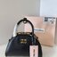 MIU MIU HALF-MOON TOP HANDLE BAG / Patent leather bowling bag / Miu Miu Leather top-handle bag กระเป๋าทรงพระจันทร์เสี้ยว หนังนิ่ม ลื่นเงา ตัดกับอะไหล่ทองได้ลงตัว