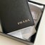 VIP หนังแท้ 】PRADA Men Saffiano Zipper Leather Billfold Long Wallet - Black