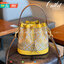 ของแท้ 💯% 】Tory Burch Monogram Jacquard Bucket Bag กระเป๋าถือหรือสะพายไหล่ วัสดุผ้า Canvas โลโก้ Jacquard ทรงถัง ตั้งอยู่ทรง