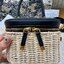 SMALL DIOR CD SIGNATURE VANITY CASE Natural Wicker and Black / Dior vanity 16cm กระเป๋าสานทรงกล่องใบเล็กกะทัดรัด น่ารักมาก งานปราณีตมาก ดีไซน์สวยโดดเด่น มีหูจับในตัว ภายในเป็นช่องโล่งสำหรับจัดเก็บสิ่งของเล็กน้อย เป็นอีกหนึ่งไอเท็มที่ไม่อยากให้พลาดเลยน้า