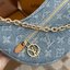 LV Loop Other Monogram Canvas Sky Blue Denim กระเป๋าสะพายทรงโฮโบเดนิม รูปทรงพระจันทร์ครึ่งเสี้ยว เกรดออริ 1:1 ใช้งานต่างประเทศได้