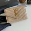 หนังแท้ 12cm YSL SAINT LAURENT GARD HOLDER Small Envelope Monogram Wallet
