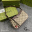 GUCCI Ophidia small shoulder bag strawberry heart keychain กระเป๋าสะพายไหล่ แถมพวกกุญแจรูปหัวใจสตรอเบอรี่สุดน่ารัก แคนวาสพิมพ์ลายโมโนแกรมคมชัด