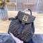 FENDI BACKPACK MONOGRAM กระเป๋าเป้เฟนดิ ทรงขนมจีบเปิดหน้า ผ้าทอลาย งานสวยปั้มทุกจุด ขนาดกำลังดีทรงน่ารักน่าใช้มากค่ะ ลายโมโนแกรมสวยตามฉบับแบรนด์ เด่นด้วยลายสัญลักษณ์แบรนด์ที่ฝากระเป๋า ตัดกับอะไหล่สีทอง ตกแต่งที่คล้องสายด้วยโลโก้ตัว FF สวยสะดุดตา ภายในกระเ