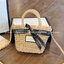 VIP 】กระเป๋าสานมาใหม่Gucci พร้อมสายถักและหูจับ โลโก้แบรนด์ และโบว์แบรนด์ สวยมากค่ะ ขนาด 7”