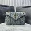 YSL PUFFER SMALL in suede and denim / YSL Loulou Denim Shoulder bag กระเป๋าสะพายเดนิมเย็บลายเชฟรอนควิลท์ เกรดออริ 1:1
