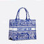 DIOR Book Tote Fluorescent Blue Toile de Jouy Reverse Embroidery เกรดออริจินอล ภาพสินค้าถ่ายจากงานขายจริงใช้งานต่างประเทศได้