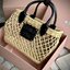 Miu Miu Woven fabric handbag with leather trim กระเป๋าสานดีไซส์ย้อนยุค