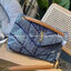 YSL SAINT LAURENT Loulou Danim Shoulder Bagblue bag กระเป๋าสะพายผ้ายีนส์เดนิมควิลท์ อะไหล่ทอง สีตัดกันสวยมากค่ะ รอบนี้มา 2สี โทนยีนส์ดำ และฟ้า สวยเท่ๆ ไปเลยค่า งานดูดีมีระดับ ชนช็อป ปั้มทุกจุดเป๊ะมากก สายสามารถดึงสั้นยาวได้ค่ะ