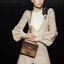 VIP GIFT 】หนังแท้ LOUIS VUITTON DAUPHINE MINI LEATHER HANDBAG - BROWN 20cm