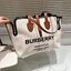 BURBERRY FRAGRANCES TOTE BAG พร้อมส่งรุ่นใหม่!! BURBERRY LARGE LONDON TOTE BAG IN WHITE / Burberry Canvas Logo Tote Bag กระเป๋าสะพายไหล่ทรงช้อปปิ้ง ทรงคลาสสิค ฮิตตลอดกาล