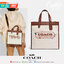 COACH Field Tote 30 in Canvas & Leather LIMITED EDITION COACH X HBC COLLECTION