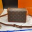VIP GIFT 】หนังแท้ LOUIS VUITTON DAUPHINE MINI LEATHER HANDBAG - BROWN 20cm