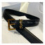 YSL 3D LOGO LEATHER BELT / YSL BELT เข็มขัดหนังเรียบสไตล์วินเทจ ขนาดกำลัง หัวเข็มขัด3Dโลโก้แบรนด์สีทองวินเทจ