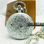 ***พร้อมส่ง***นาฬิกาพกฝาทึบล็อตเก็ต Egypt Hall สีเงิน Silver (ฟรีกล่องไม้)