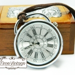 **พร้อมส่ง**นาฬิกาพก สายหนัง Antique Bronze Constellation สีเงิน  (ฟรีกล่องไม้)