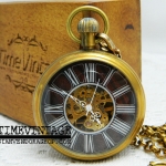 **พร้อมส่ง**นาฬิกาพกไขลานทองเหลืองแท้ ดีไซด์ " Antique Dail Elegant Design Brass" (ฟรีค่าส่ง EMS+กล่องไม้)