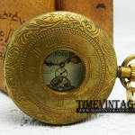 **พร้อมส่ง**นาฬิกาพก ไขลานหน้าปัดกลไก ทองเหลืองแท้ 100% ฝาเปิดได้ 2 ด้าน  ดีไซด์ "Antique Double Cover Tourbillon MoonPhase #2"(ฟรีEMS+กล่องไม้)