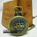 ***พร้อมส่ง***นาฬิกาพก ล็อคเก็ตฝาทึบ ลายมงกุฎ Royal Crown (ฟรีกล่องไม้)